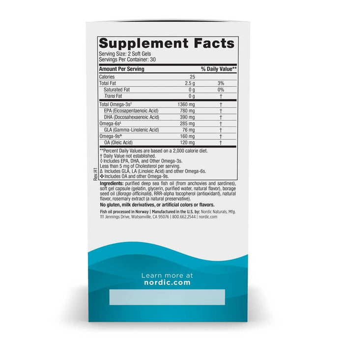 Nordic Naturals Complete Omega 3,6,9 Xtra 60 Softgels (Lemon) - Omegas, EFAs, CLA, Oils at MySupplementShop by Nordic Naturals
