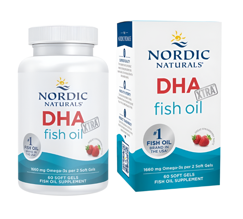 Nordic Naturals DHA Xtra, 1660mg Strawberry 60 softgels