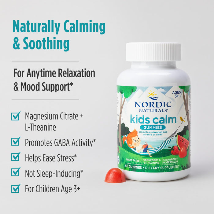 Nordic Naturals Kids Calm Gummies, Strawberry Watermelon - 60 gummies - Sports Nutrition at MySupplementShop by Nordic Naturals