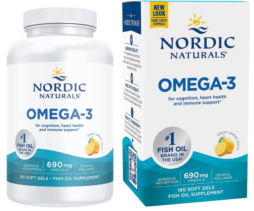 Nordic Naturals Omega-3, 690mg Lemon - 180 softgels
