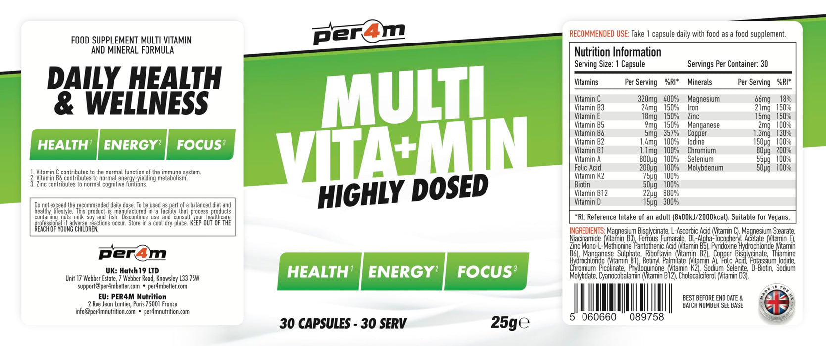 Per4m Multivitamin 30 Caps