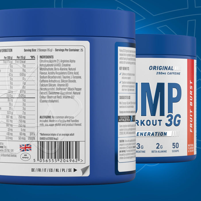 Pump 3G Pre-Workout, Fruit Burst - 375g - Sports Supplements at MySupplementShop by Applied Nutrition
