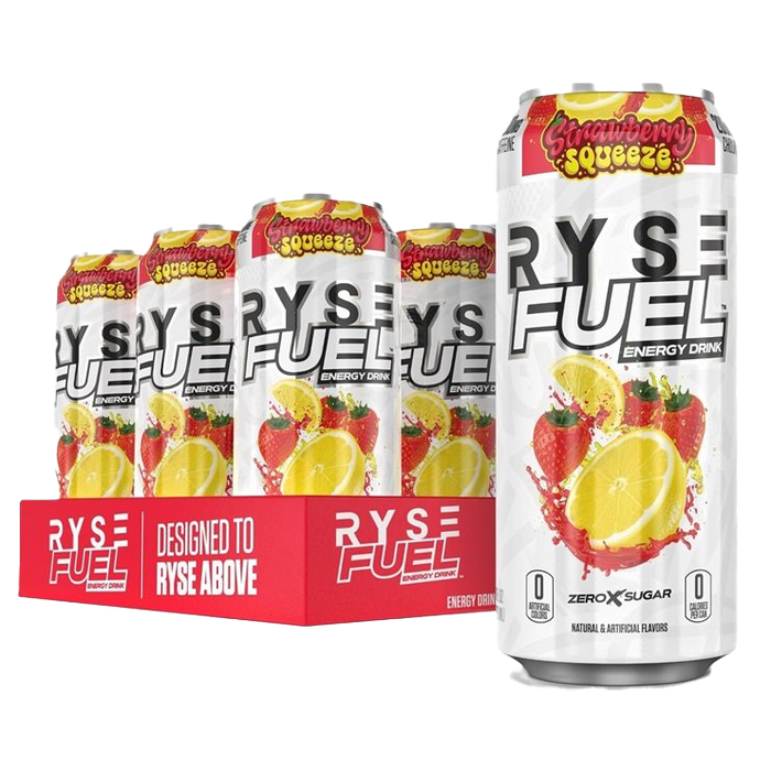 RYSE Fuel Energy Drink, Strawberry Squeeze 12 x 473 ml