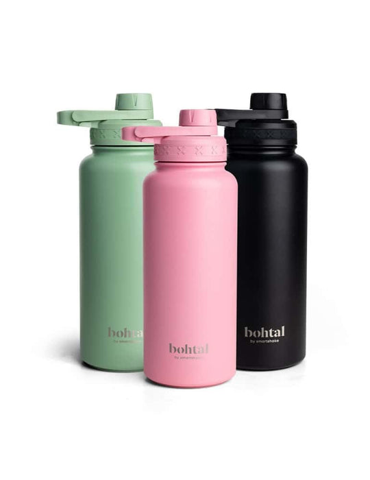 SmartShake Bohtal Insulated Sports Bottle, Black 960 ml - Sports Supplements at MySupplementShop by SmartShake