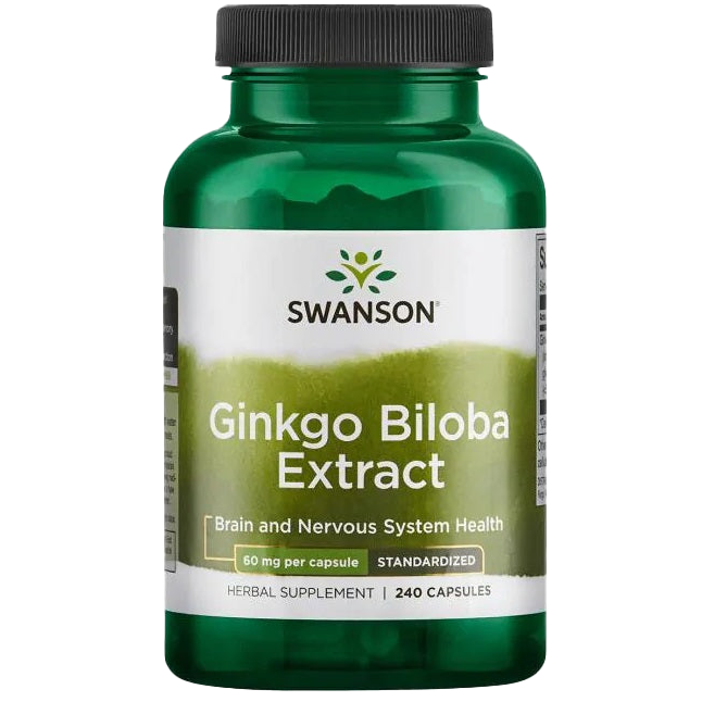 Swanson Ginkgo Biloba Extract 24%, 60mg - 240 caps