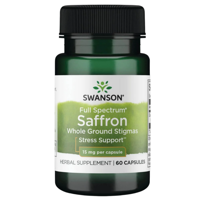Swanson Saffron Whole Ground Stigmas 15 mg 60 Capsules