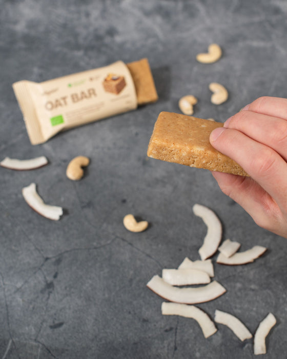 Vilgain Oat Bar 12x50g – Gluten-Free Organic Snack with Nuts for Long-Lasting Energy