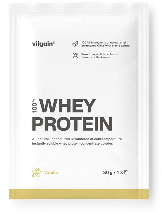 Vilgain Whey Protein 30g - Pure Dutch Whey with Natural Stevia Sweetener