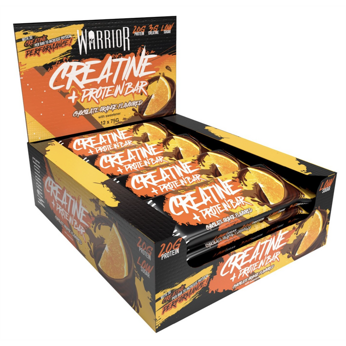 Warrior Creatine Bars 12x75g - Chocolate Orange - Protein Bars at MySupplementShop by Warrior