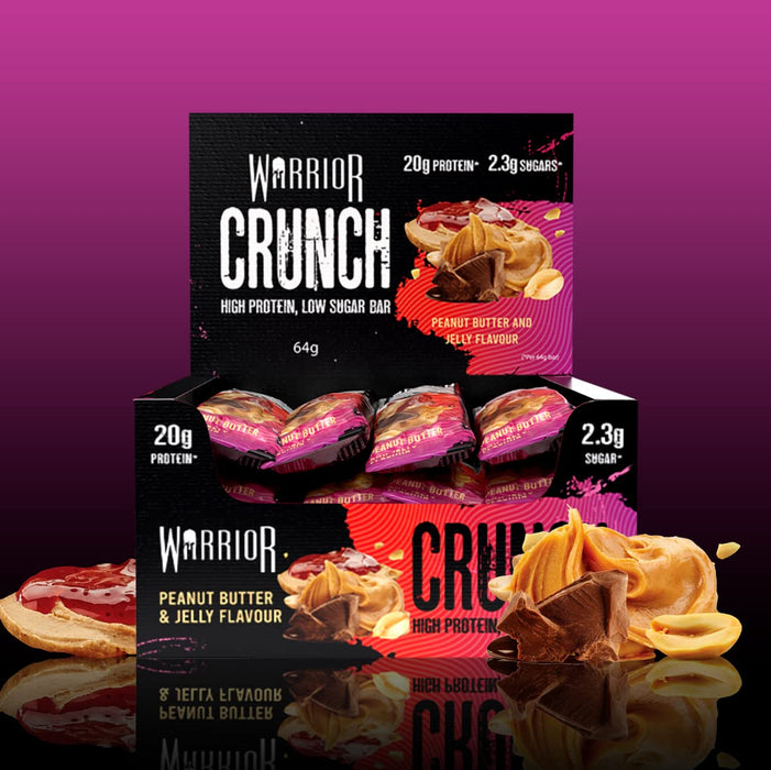 Warrior Crunch Bars 12x64g Peanut Butter Jelly - Protein Bars at MySupplementShop by Warrior