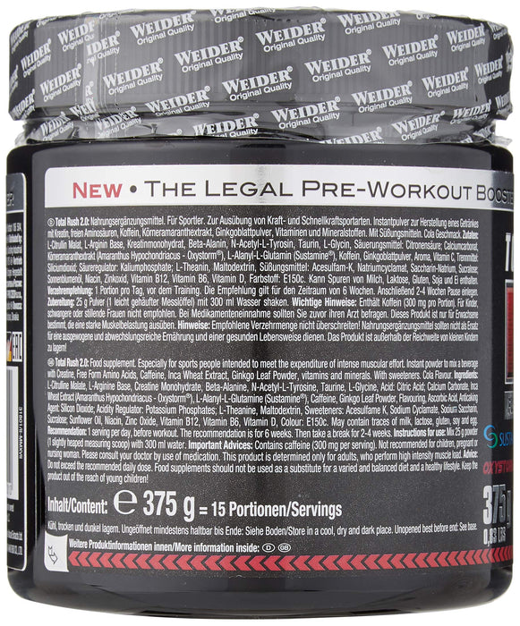 Weider Total Rush 2.0, Cola - 375 grams - Pre & Post Workout at MySupplementShop by Weider