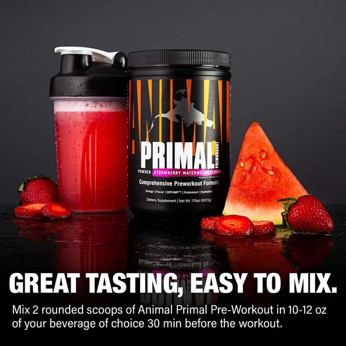 Animal Primal Preworkout-Pulver, Erdbeer-Wassermelone – 507 g