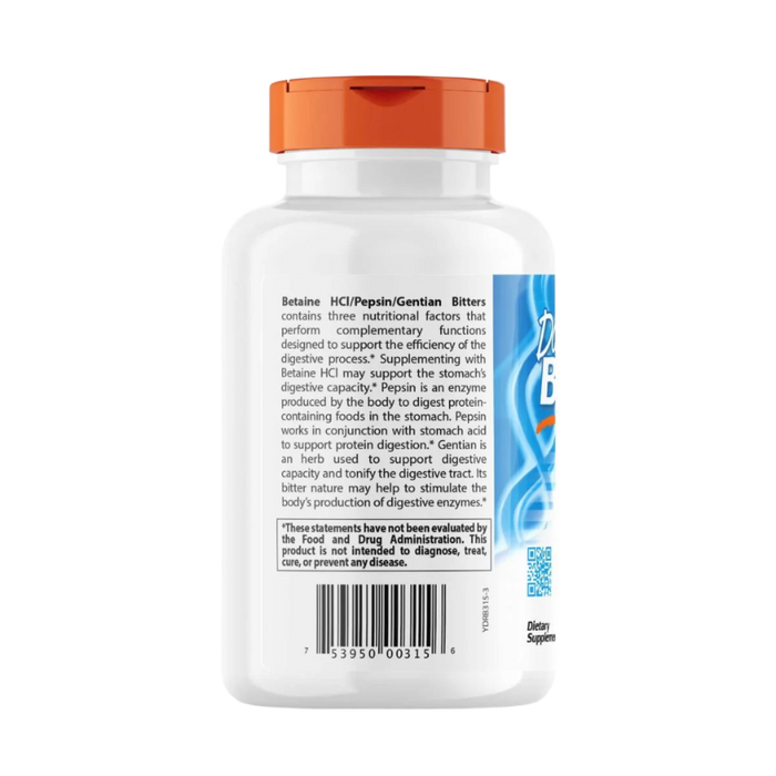 Doctor's Best Betain HCl Pepsin &amp; Gentian Bitters – 360 Kapseln