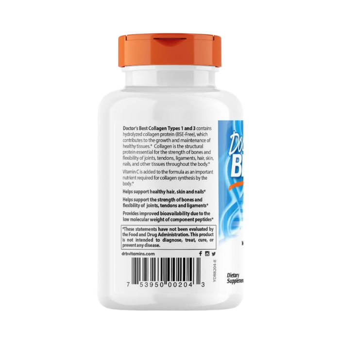 Doctor's Best Collagen Types 1 and 3 with Peptan and Vitamin C 1,000mg 180 Tablets