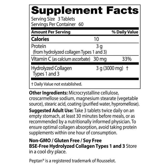 Doctor's Best Collagen Types 1 and 3 with Peptan and Vitamin C 1,000mg 180 Tablets - Joint Support at MySupplementShop by Doctor's Best