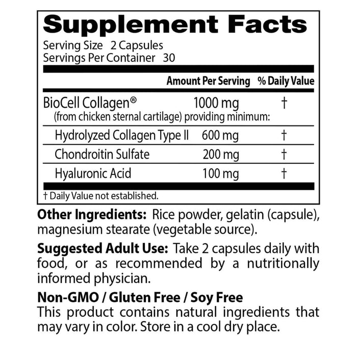 Doctor's Best Hyaluronic Acid + Chondroitin Sulfate with BioCell Collagen, 60 Veggie Capsules - Joint Support at MySupplementShop by Doctor's Best
