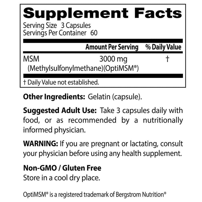 Doctor's Best MSM with OptiMSM 1,000 mg 180 Capsules - Joint Support at MySupplementShop by Doctor's Best