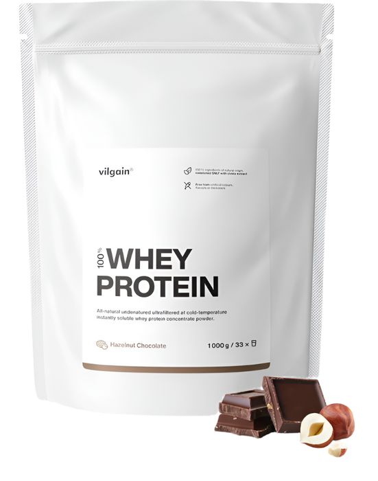 Vilgain Whey Protein 1000g - Pure Dutch Whey with Natural Stevia Sweetener