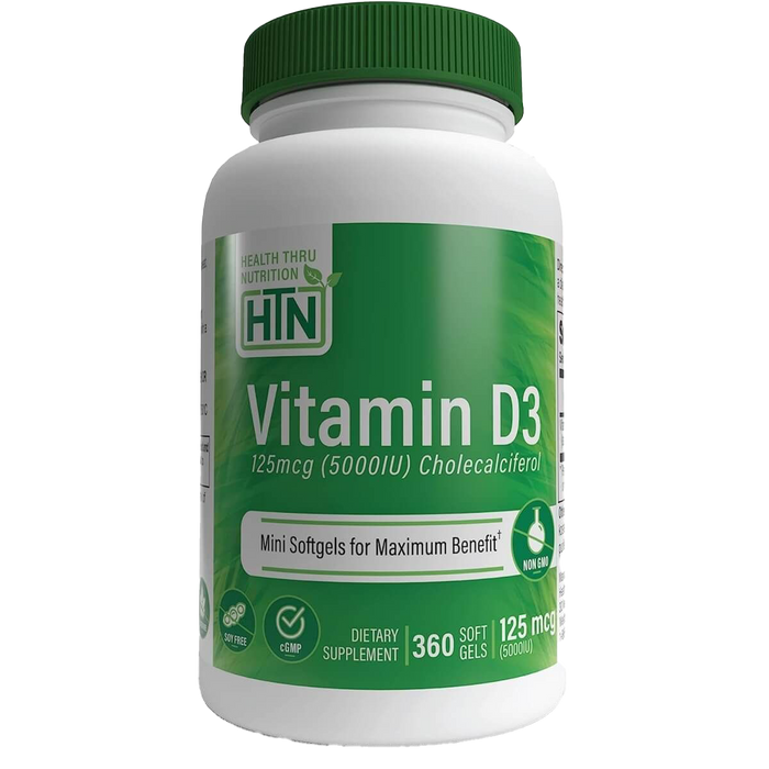 Health Thru Nutrition Vitamin D3, 5000 IE – 360 Kapseln