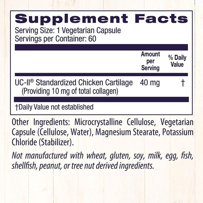 Healthy Origins UC II, Undenatured Type II Collagen 40mg 60 Capsules - Skin Care at MySupplementShop by Healthy Origins