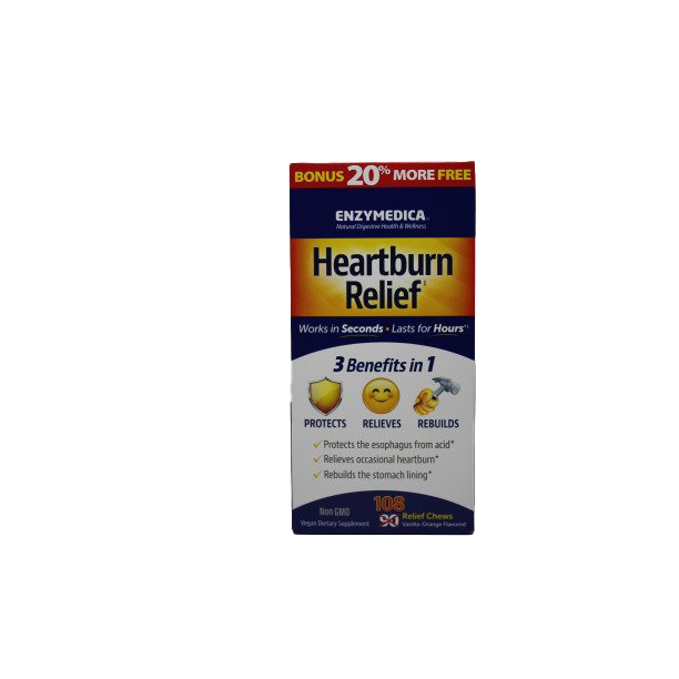 Enzymedica Heartburn Relief, Vanilla-Orange - 108 chewables