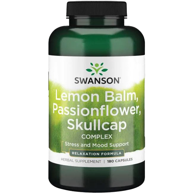 Swanson Lemon Balm, Passionflower, Skullcap Complex - 180 caps