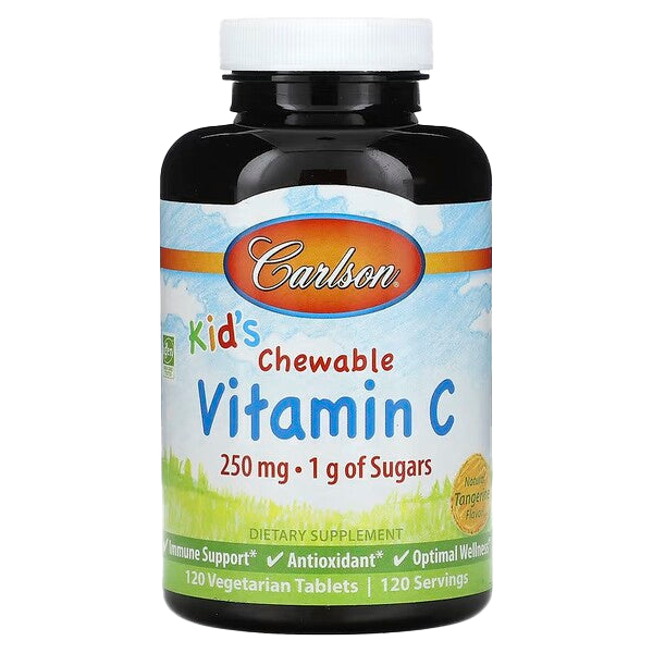 Kid's Chewable Vitamin C, 250mg Natural Tangerine - 120 vegetarian tablets
