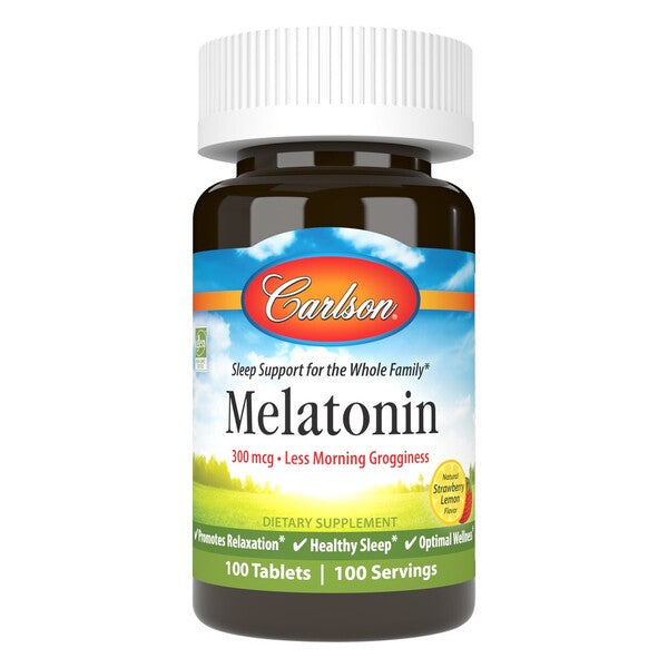 Carlson Labs Melatonin, Natural Strawberry Lemon - 100 tablets - Default Title - Sports Nutrition at MySupplementShop by Carlson Labs