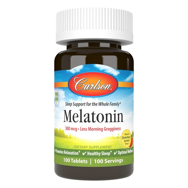 Carlson Labs Melatonin, Natural Strawberry Lemon - 100 tablets