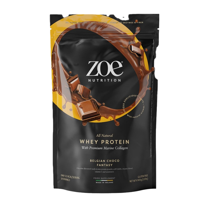 ZOE Nutrition Whey Protein with Premium Marine Collagen, Belgian Choco Fantasy - 454g