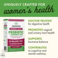 Swanson Women's Daily Probiotic + Prebiotic FOS 35 Billion CFU 60 vegan caps