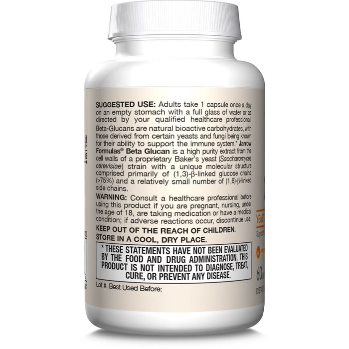 Jarrow Formulas Beta Glucan 250mg 60 Capsules - Health and Wellbeing at MySupplementShop by Jarrow Formulas