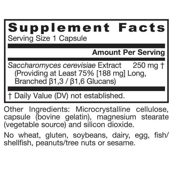 Jarrow Formulas Beta Glucan 250mg 60 Capsules - Health and Wellbeing at MySupplementShop by Jarrow Formulas