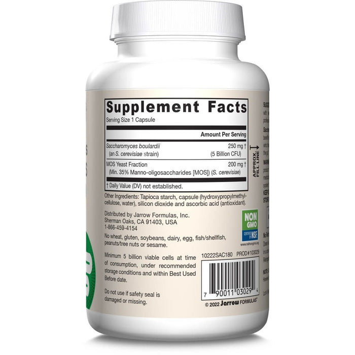 Jarrow Formulas Saccharomyces Boulardii + MOS 5 Billion CFU 180 Veggie Capsules - Health and Wellbeing at MySupplementShop by Jarrow Formulas