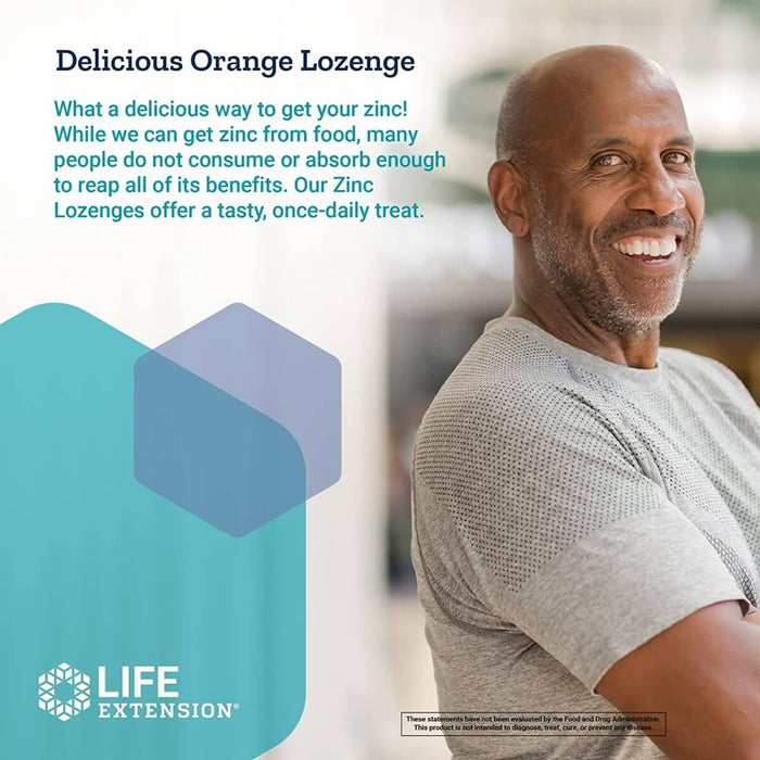 Life Extension Zinc Lozenges 60 Vegetarian Lozenges (Citrus-Orange Flavour) - Vitamins & Minerals at MySupplementShop by Life Extension