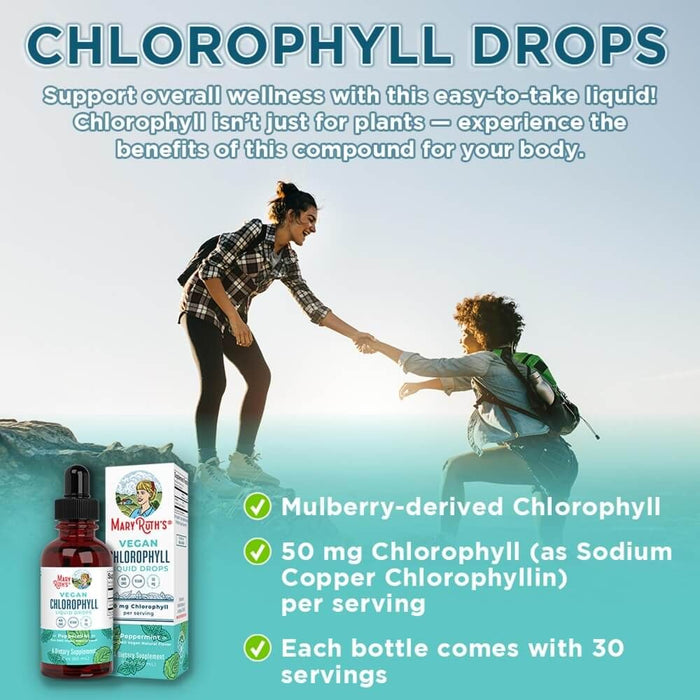 MaryRuth Organics Vegan Chlorophyll Liquid Drops 50mg (Peppermint)  60 ml. - Health and Wellbeing at MySupplementShop by MaryRuth Organics