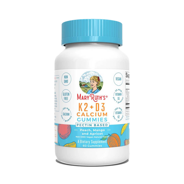 MaryRuth Organics K2 + D3 Calcium Gummies Peach Mango & Apricot  60 gummies