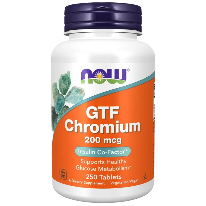 NOW Foods GTF Chromium, 200 mcg – 250 Tabletten