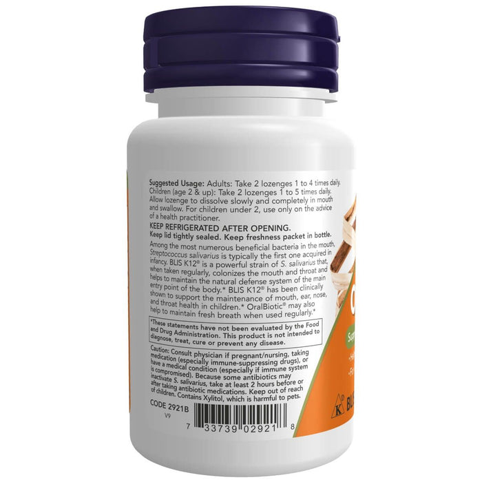 NOW Foods OralBiotic 60 Lozenges - Health and Wellbeing at MySupplementShop by NOW Foods