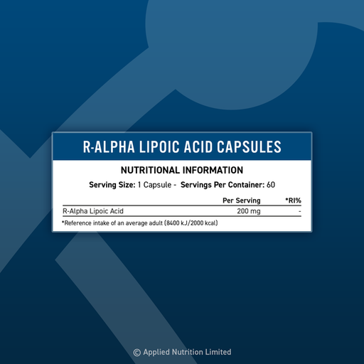 Applied Nutrition R-ALA R-ALPHA Lipoic Acid 60 Caps - Health and Wellbeing at MySupplementShop by Applied Nutrition