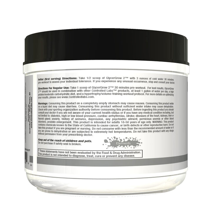 Controlled Labs GlycerGrow 2, Unflavored - 234 grams - Special Formula at MySupplementShop by Controlled Labs
