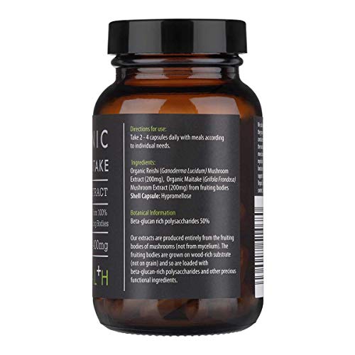 KIKI Health Organic Maitake & Reishi Extract Blend 60 Vegicaps - Health and Wellbeing at MySupplementShop by KIKI Health