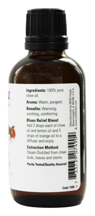 NOW Foods Essential Oil, Clove Oil - 59 ml. - Health and Wellbeing at MySupplementShop by NOW Foods
