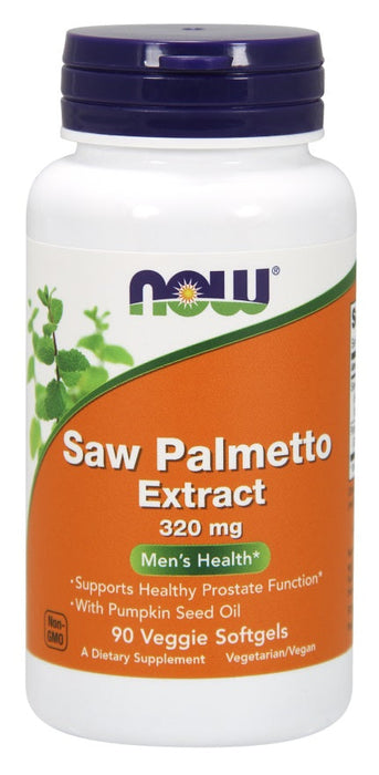 NOW Foods Saw Palmetto Extract with Pumpkin Seed Oil, 320mg - 90 veggie softgels - Health and Wellbeing at MySupplementShop by NOW Foods