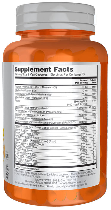 NOW Foods Sports Energy Extreme - 90 vcaps - Special Formula at MySupplementShop by NOW Foods