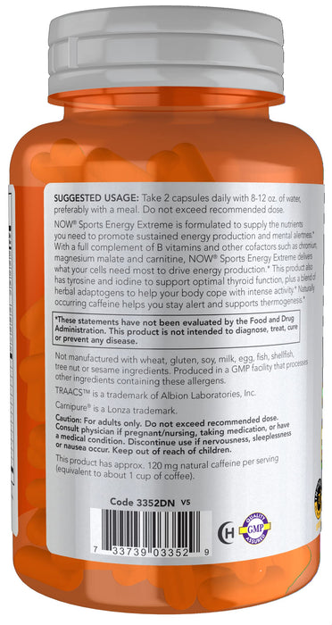 NOW Foods Sports Energy Extreme - 90 vcaps - Special Formula at MySupplementShop by NOW Foods