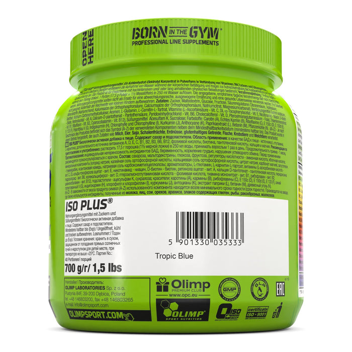 Olimp Nutrition Iso Plus, Tropic Blue - 700 grams - Pre & Post Workout at MySupplementShop by Olimp Nutrition