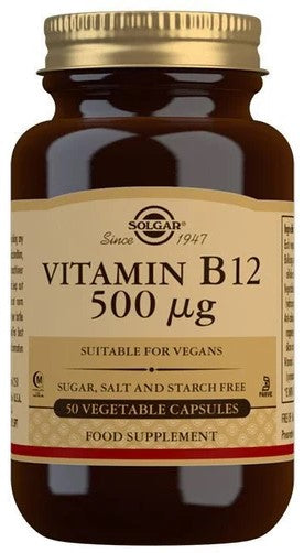 Solgar Vitamin B12, 500mcg - 50 vcaps - Sports Supplements at MySupplementShop by Solgar