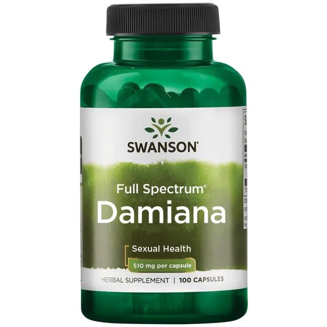 Swanson Damiana, 510mg - 100 caps - Health and Wellbeing at MySupplementShop by Swanson