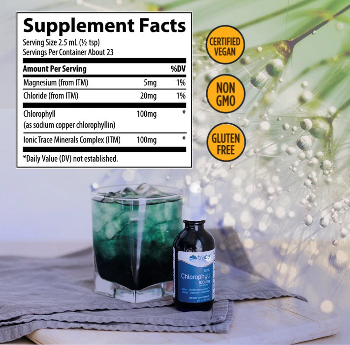 Trace Minerals Ionic Chlorophyll, 100mg - 59 ml. - Sports Supplements at MySupplementShop by Trace Minerals